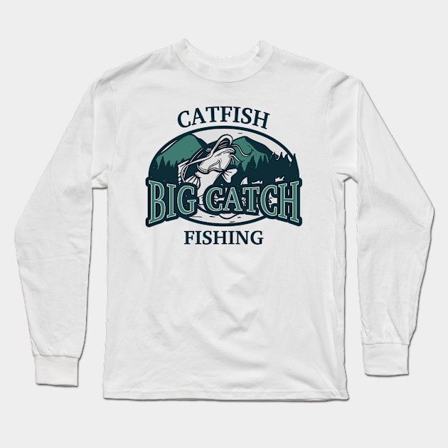 Catfish fishing Long Sleeve T-Shirt by Unestore